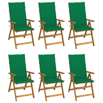 Jomes Folding Acacia Patio Dining Armchair with Cushion by Red Barrel Studio