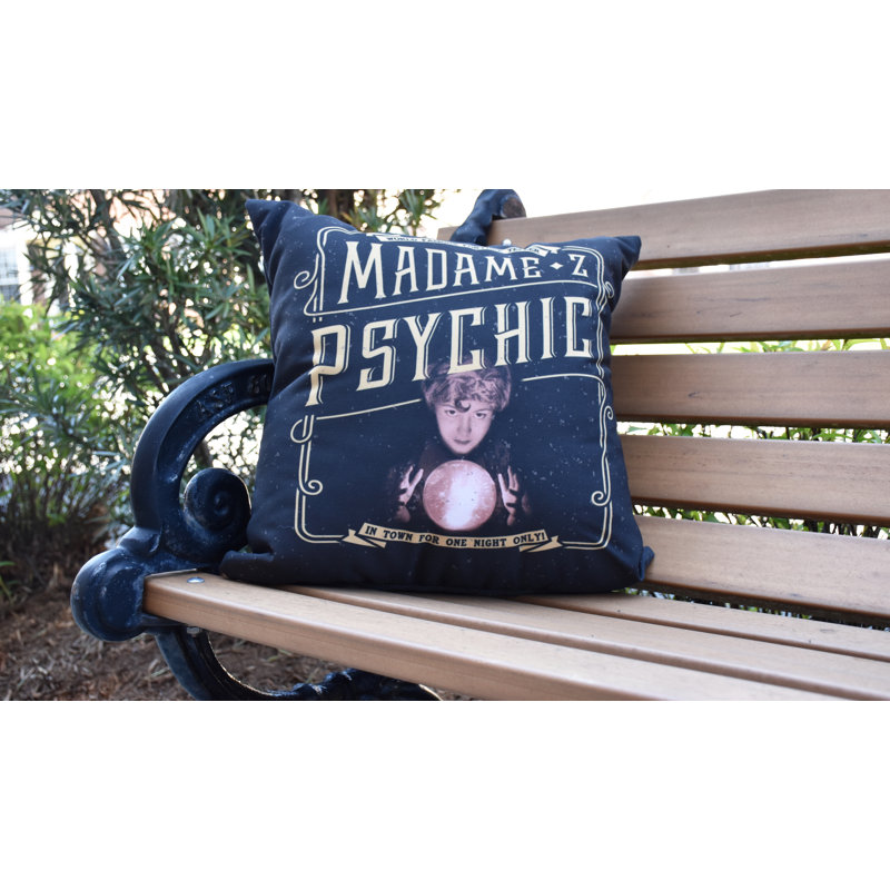 Witches Brew Outdoor Reversible Throw Pillow, 16" x 16", Black/Yellow