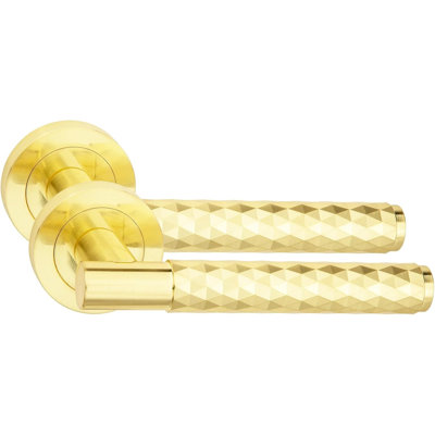 Golden Grace Knurled Diamond Cut T-Bar Bathroom Door Handle Set Matt Black with Dead Bolt Lock and Ball Bearing Hinges