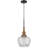 Monroe 60W Metal Glass Pendant Light with Braided Burlap Accents and 72 Inch Cord, Burlap Glass, 9.5W x 21H