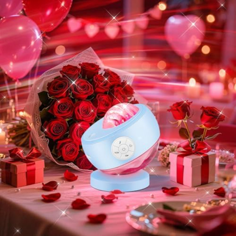 Projecteur Iceberg Northern Lights, projecteur White Galaxy avec Bluetooth | 300 modes d'éclairage, 15 bruits blancs, base amovible, rotation à 360 °, aide au sommeil et cadeau de décoration de chambre à coucher