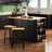 Large Kitchen Island Cart With Internal Shelves, 53Inch Countertop, Black For Office Drop Leaf And Charging Station, Use-120265861-120265869