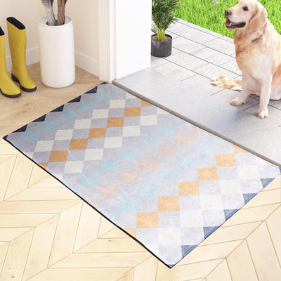Jebreel Non-Slip Geometric Doormat