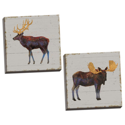 «Golden Nature I» et «Golden Nature II» par James Wiens, ensemble de 2 reproductions d'art sur toile