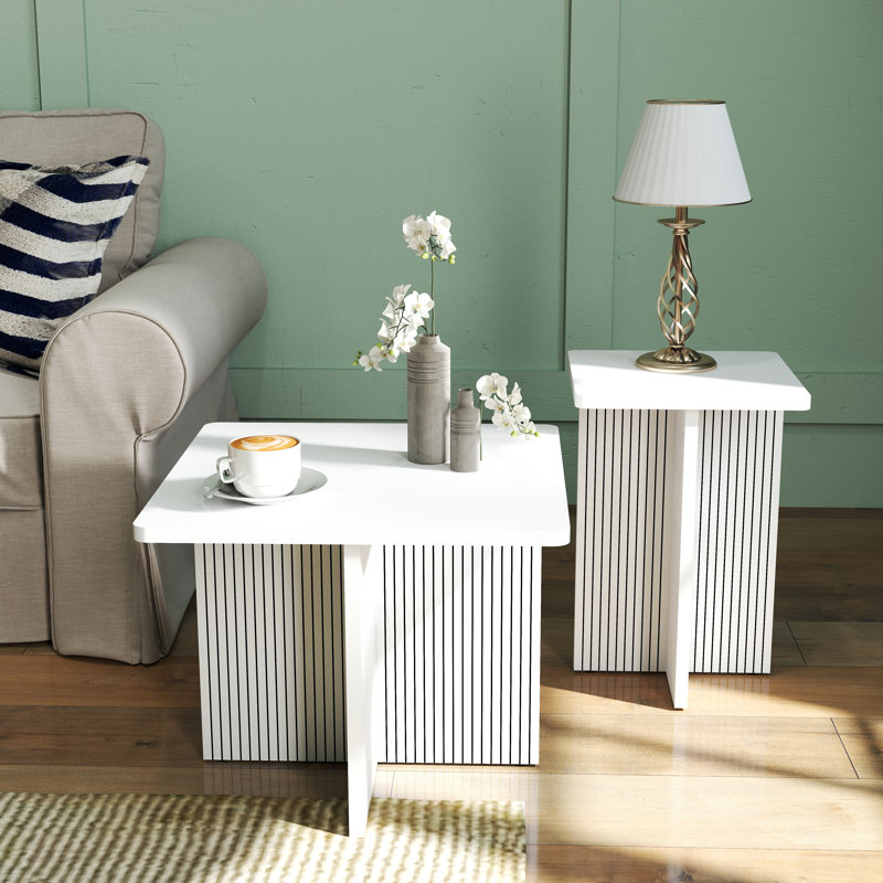 Coffee Tables for Living Room: End Tables Living Room Set of 2 For Modern,Small Coffee Tables for Small Spaces,Nesting Side Tables for Wood