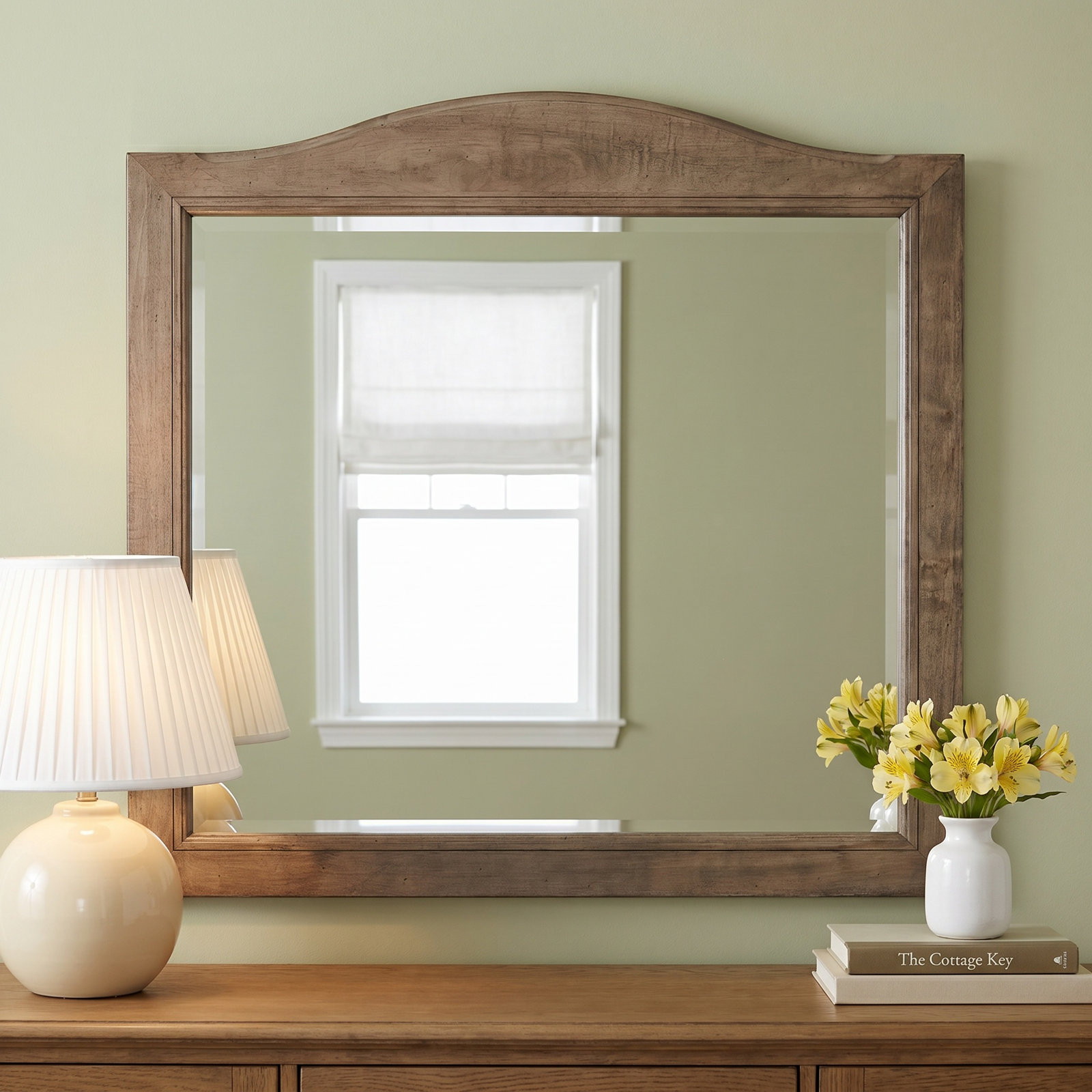 Westin Solid Wood Arch Dresser Mirror, Natural