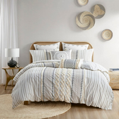 Ensemble de housse de couette en coton avec chenille