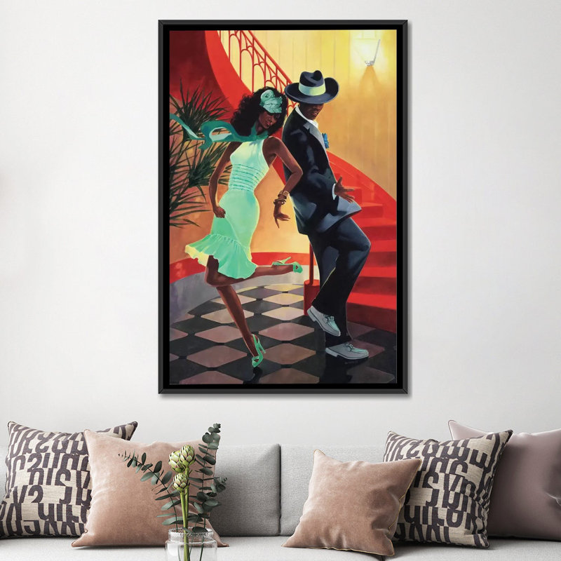 " Night Out IV " by Graham Reynolds, 26" H x 18" W x 1.5" D, Black Framed Canvas, No Mat