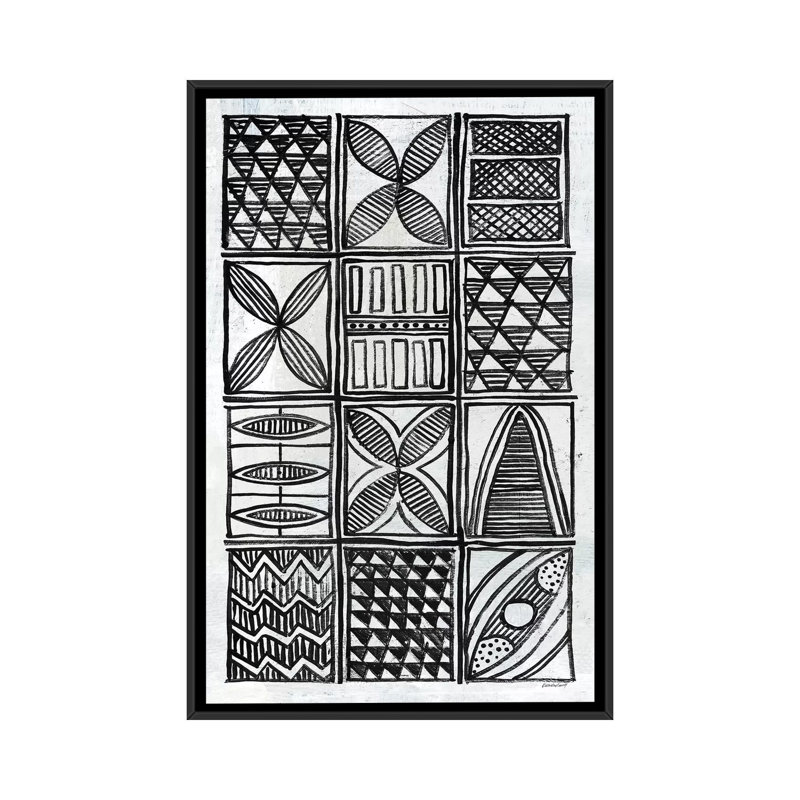 « patterns of the amazon b&w iv », impression sur toile, H 26 po x l 18 po x P 1,5 po, Toile avec cadre noir, Pas de tapis