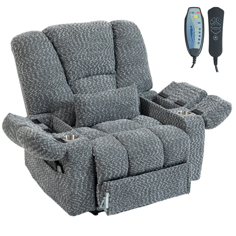 Fauteuil inclinable surdimensionné 500 lb, Chenille, Gris
