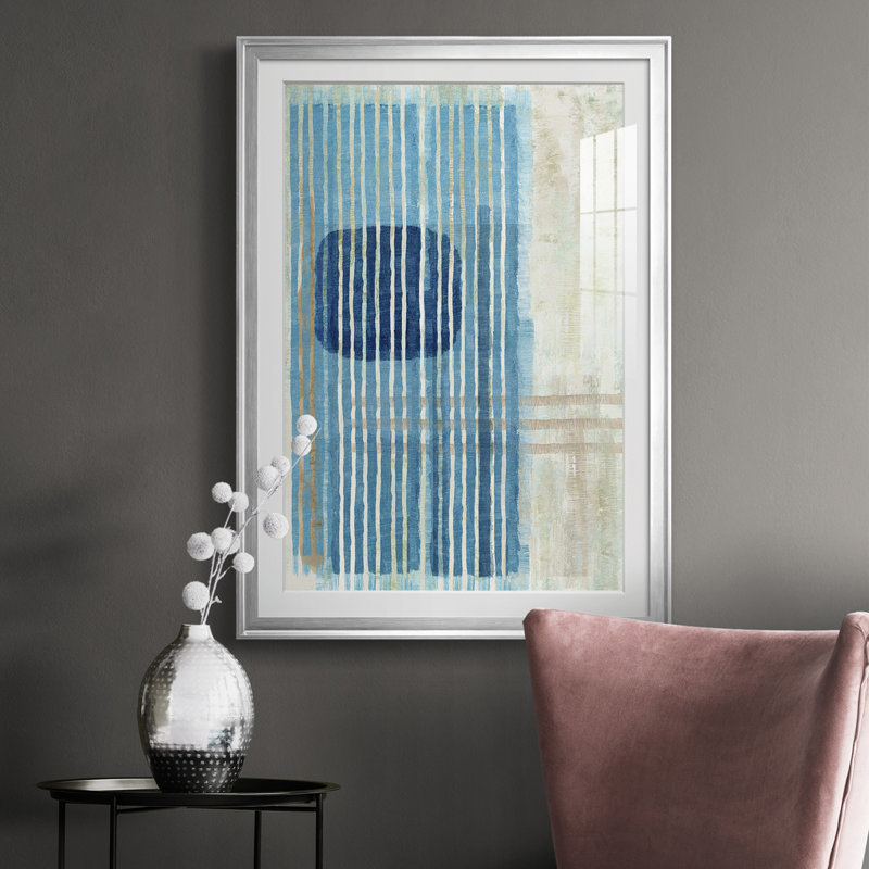 Blue Horizon I - reproduction de cadre photo, Cadre argenté, H 24,5 po x l 18,5 po x P 1 po