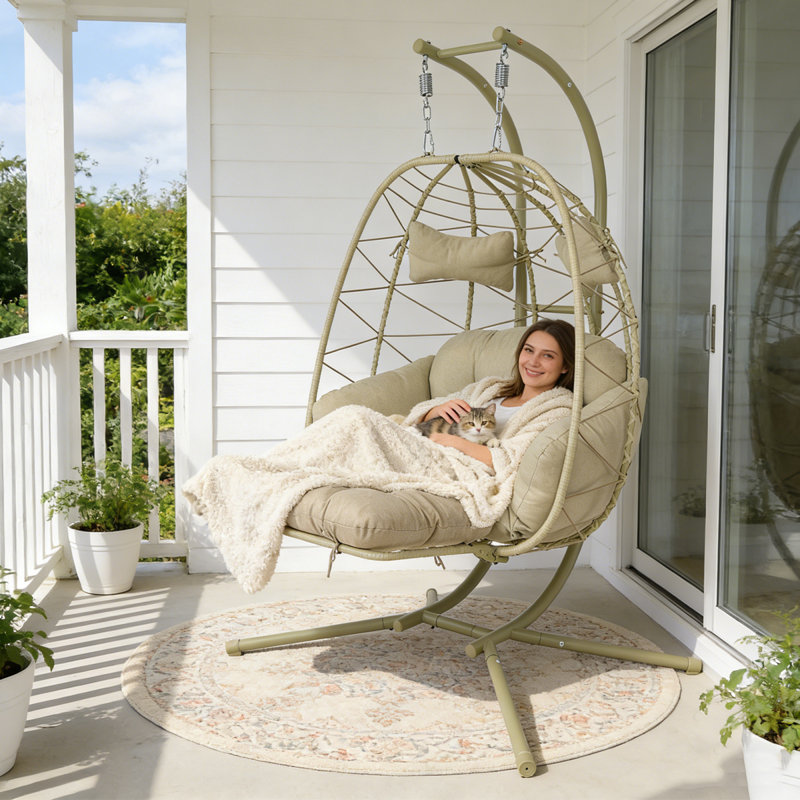 Chaise en métal rotin pour 2 personnes