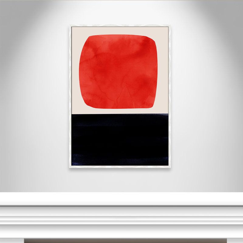 «Boxed-Red» par Aoibhne Hogan - reproduction d'art sur papier encadrée, H 41,5 po x l 29,5 po x P 0,75 po