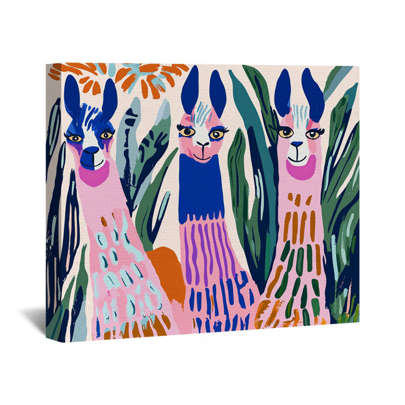 «Llamas Canvas Wrap», décoration murale animal, H 11 po x l 14 po