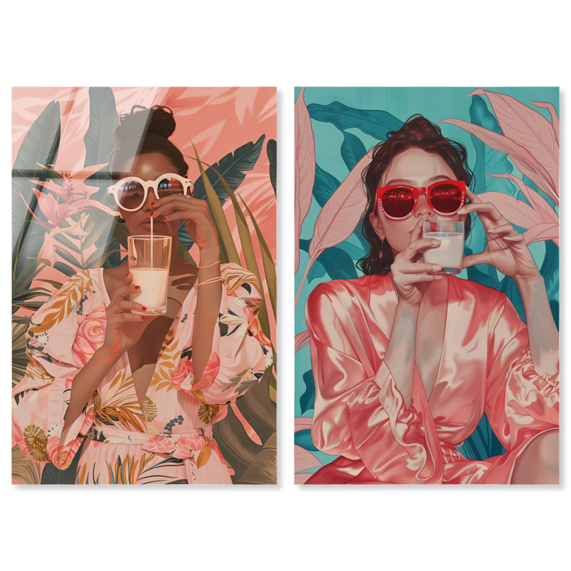 Ensemble de boissons tropicales, impression acrylique par Art Remedy, H 15 po x l 10 po