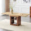 Une table de salle à manger extensible avec espace de rangement, une table de salle à manger extensible de 59 à 71 pouces. Table à tirer rectangulaire en bois avec structure en MDF robuste pouvant accueillir 4 à 8 personnes.-2053279533