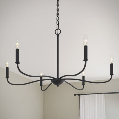 Ilia 6-Light Matte Black Large Chandelier