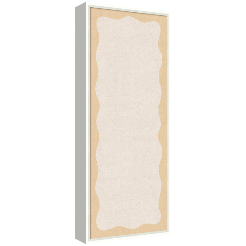 Tableau d'affichage en lin encadré en tissu, Jaune/beige, H 41 po x l 17 po x P 1,75 po, Lucie White