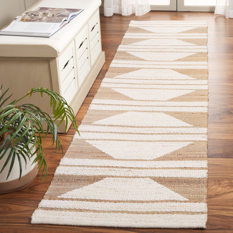 Tapis en jute / laine / coton tissé à la main Cedarpoint, Tapis de couloir 2 pi 3 po x 9 pi