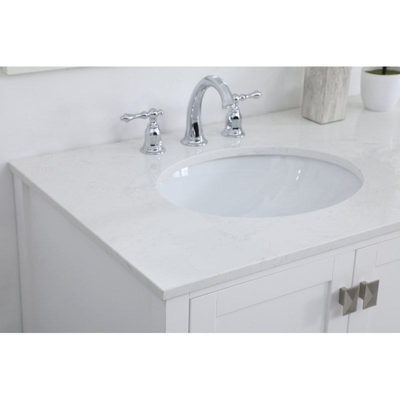Aralynne 42'' Single Bathroom Vanity with Engineered Marble Top