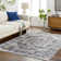 Tapis oriental en polyester tissé à la machine en gris foncé / beige Mittler