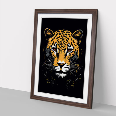 Leopard Line - Single Picture Frame Print on Wood