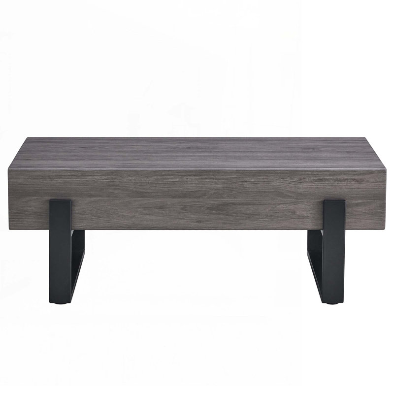 Nuhamin Coffee Table, Gray, 17.7" H x 47.2" L x 25.2" W