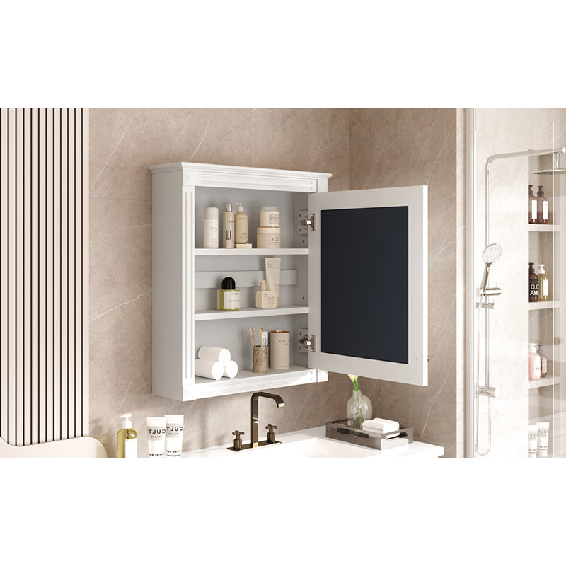 Armoire à miroir 24 po x 27 po pour salle de bain, Blanc