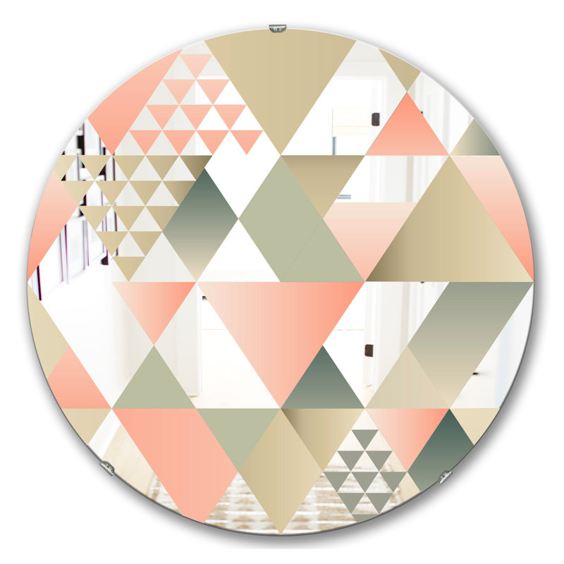 Miroir d'appoint style tropical Mid-Century, H 23,6 po x l 23,6 po