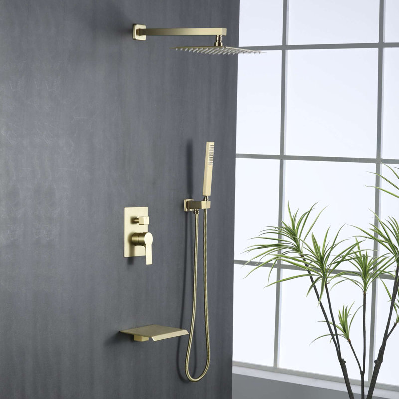 All-In-One Kit with Rough in-Valve, Brushed Gold