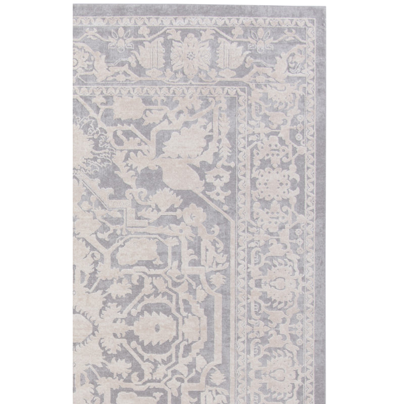 Calidia Oriental Light Gray Area Rug, Rectangle 2'3" x 3'
