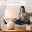 Maryclare 25 po blanc côtier rustique à intensité variable en résine céramique chambre salon table de chevet table de chevet avec port USB-241848904