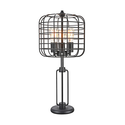 Modern Table Lamp With Edison Bulb, USB Charging Port, And Durable Metal Frame
