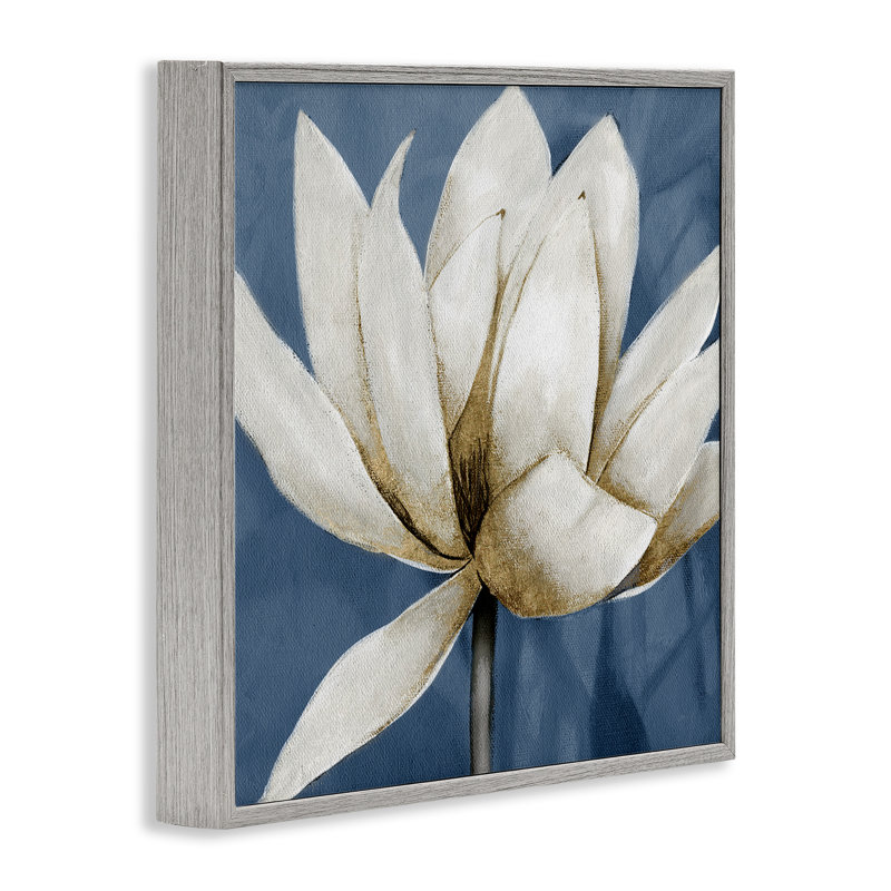 «White Lotus Blooms», art de la giclée encadrée par Carol Robinson, Estampe numérique Farmhouse, H 12 po x l 12 po