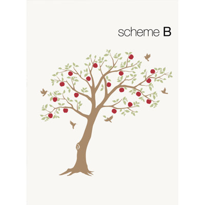 Décalcomanie murale arbre à fruits avec colibris