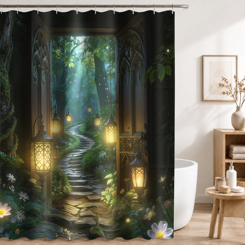 Shower Curtains with Hooks Included
