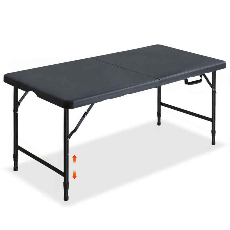 Table de fête de pique-nique pliante et multifonctionnelle noire 4 pi, 1 pièce par boîte