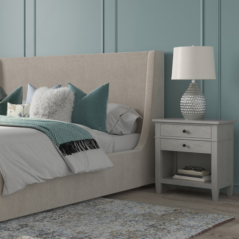 Carlton - Bedside Table - Fog Grey, Gray