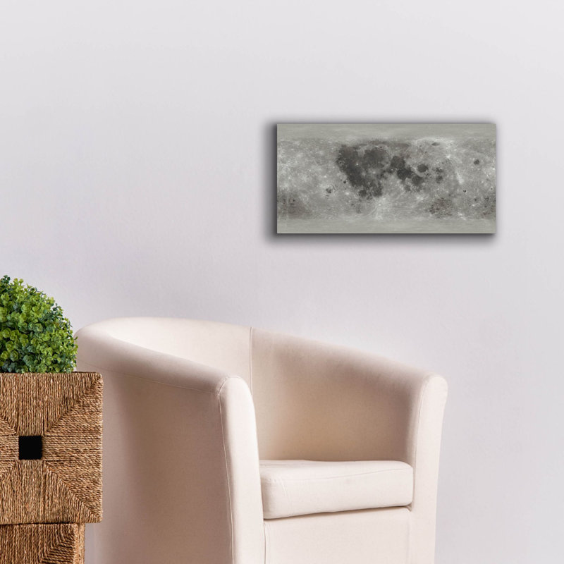 «Moon Map by NASA» par Epic Portfolio, art mural sur toile, H 12 po x l 24 po x P 0,75 po