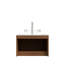 Meuble-lavabo flottant moderne et lavabo en verre, rangement en chêne brun pour les salles de bain