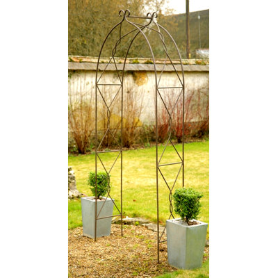 Nordin 110cm W x 36cm D Metal Arbour in Brown