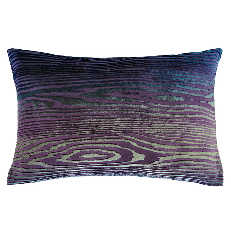 Woodgrain Mini Rectangle Velvet Pillow Cover & Insert, Rectangle 14"H x 20"W, Peacock