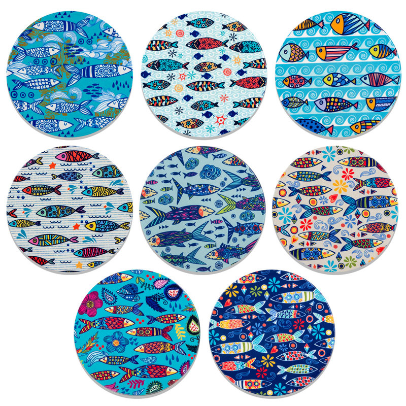 Ceramic Round 72 Piece Coaster Set