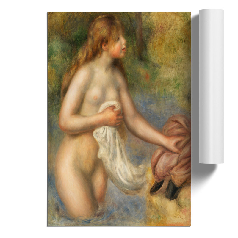 Bathing Girl by Pierre Auguste Renoir - Frameless Print, 42cm H x 30cm W x 0.1cm D