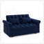 Canapé-lit avec causeuse Loveseat, dossier réglable bleu
