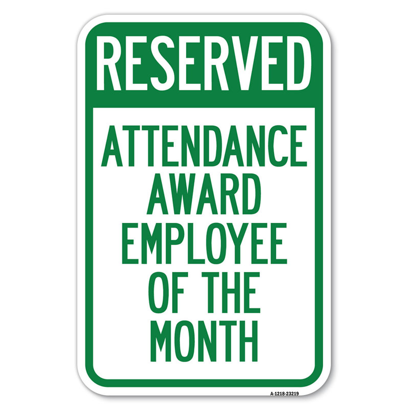 «Reserved Attendance Award», employé du mois / 23919, H 18 po x l 12 po x P 1 po