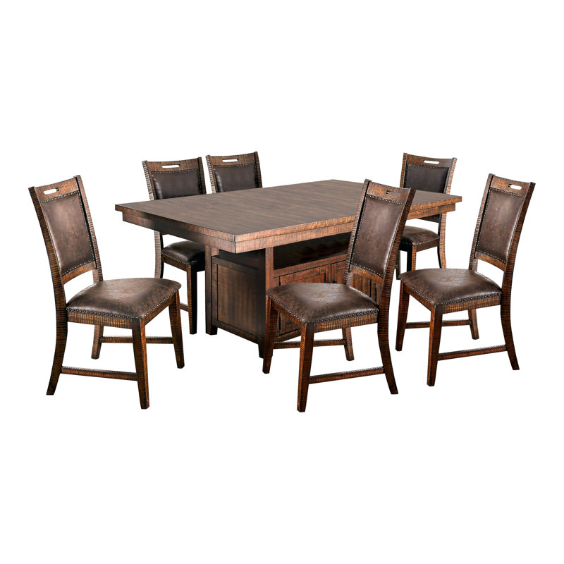 Ensemble de salle à manger 7 pièces à hauteur de comptoir Riley, 7 pièces : table, 6 chaises