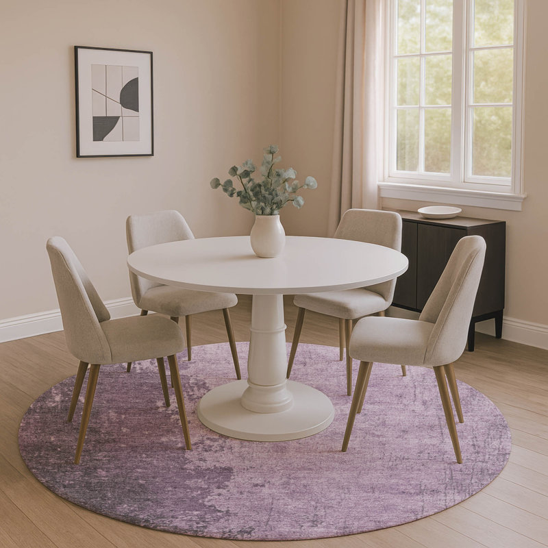 Premium Machine Washable Woodson AMF1912 Abstract Rug, Round 8'