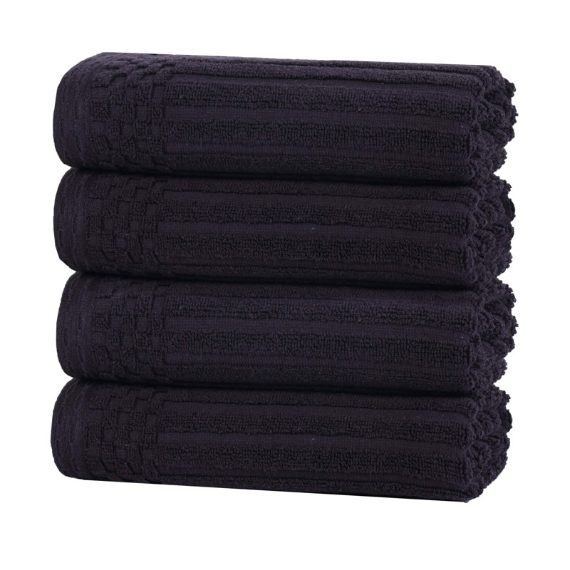 Ensemble de serviettes en coton Kleiman, Noir, noir, noir, noir
