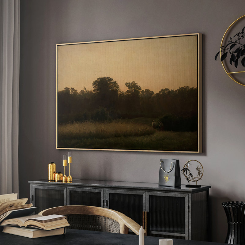 «Vintage Landscape - CCSCXXV» sur toile, Toile avec cadre flottant brun, H 25 po x l 37 po x P 2 po
